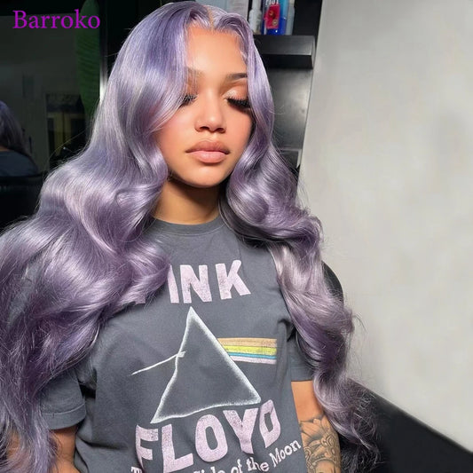 Lace Front Pre-Plucked Lavender Body Wave Human Remy Hair Wig