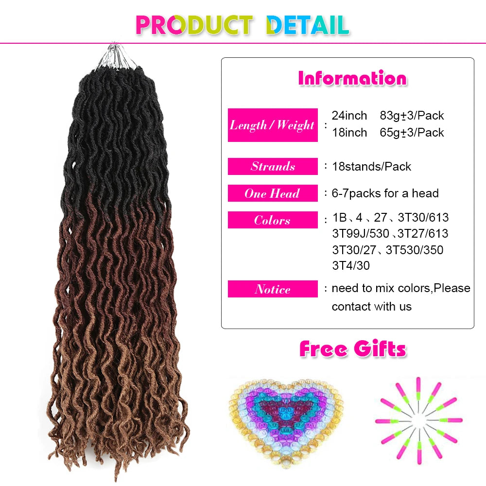 Crochet Curly Wavy Twist Locs Synthetic Hair