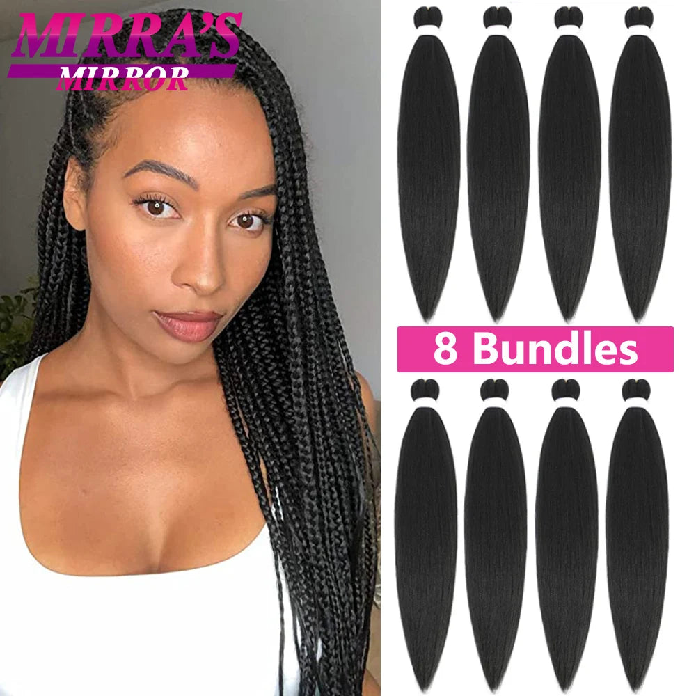 Pre-Stretched Synthetic Yaki Straight Hair Extensions