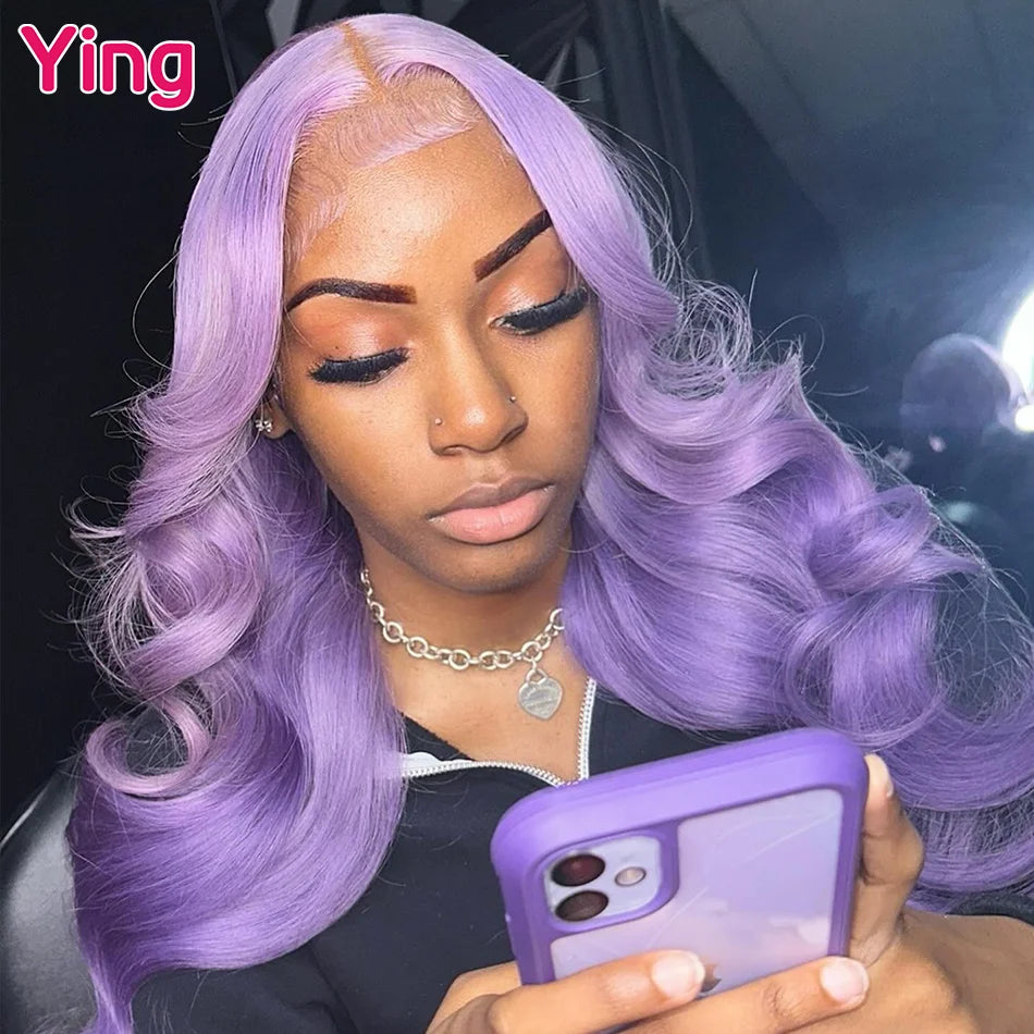 Lace Front PrePlucked  Purple Body Wave  Human Peruvian Remy Hair Wigs