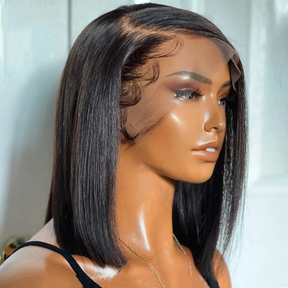 Lace Front Pre-Plucked Brazilian Human Hair Bob Wigs