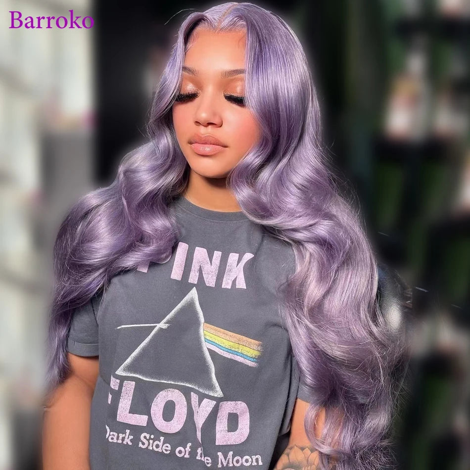 Lace Front Pre-Plucked Lavender Body Wave Human Remy Hair Wig