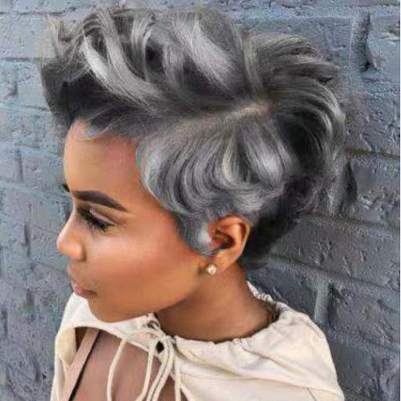 Synthetic Pixie Hair Short Curly Wig