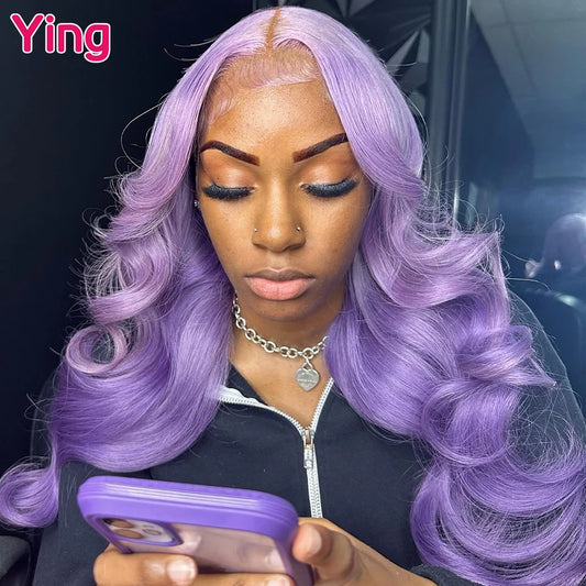 Lace Front PrePlucked  Purple Body Wave  Human Peruvian Remy Hair Wigs