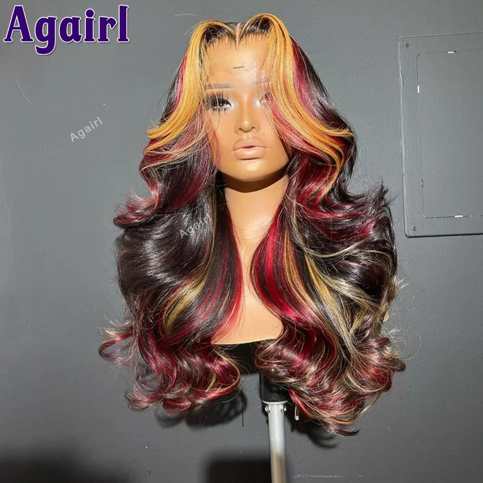 Glueless Lace Front Highlight Pre Plucked Human Hair Wig