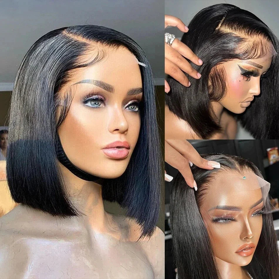 Lace Front Pre-Plucked Brazilian Human Hair Bob Wigs