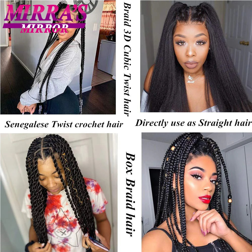 Pre-Stretched Synthetic Yaki Straight Hair Extensions