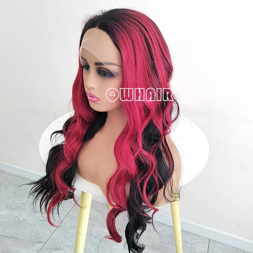 Synthetic Body Wave Heat Resistant Lace Front Wigs