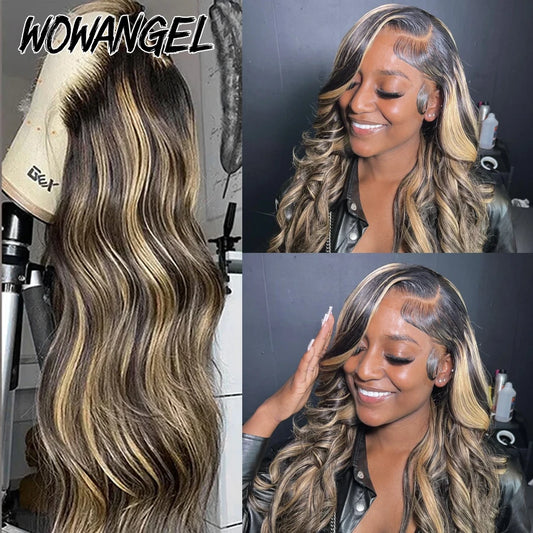 Lace Front Pre-Plucked  Highlight Body Wave  Human Hair Wigs