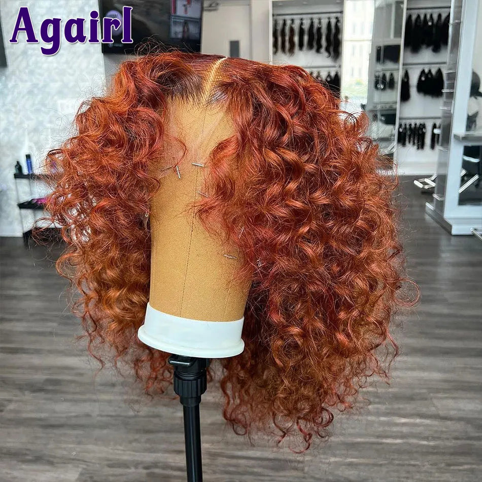 Lace Front  Deep Curly Short Bob Human Hair Wigs