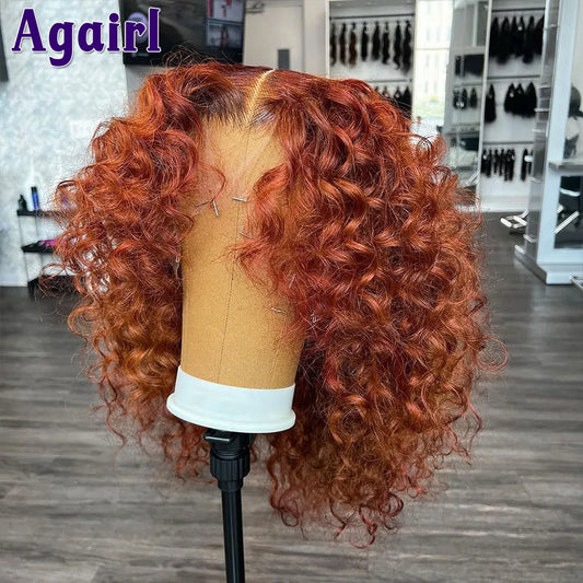 Lace Front  Deep Curly Short Bob Human Hair Wigs