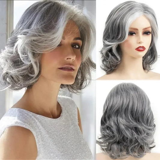 Synthetic Natural Ombre Curly Bob Hair Wigs