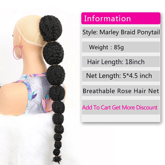 Synthetic Bubble Drawstring Ponytail