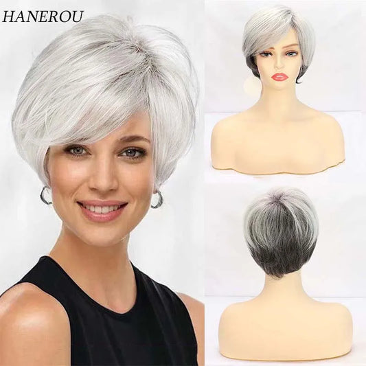 Synthetic Short Pixie Cut with Bangs Wigs