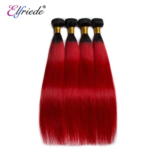 Lace Front Ombre Straight Human Hair Bundles Weaves