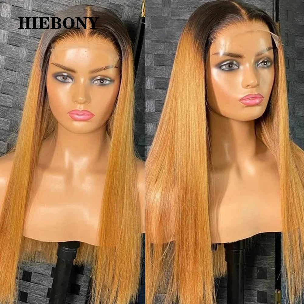 Glueless Lace Front Ombre Blonde Pre-Plucked Baby Hair  Wigs