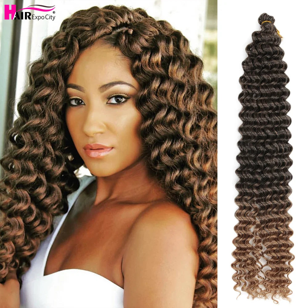 Crochet Pre-Stretched Deep Twist Synthetic  Wavy Hair