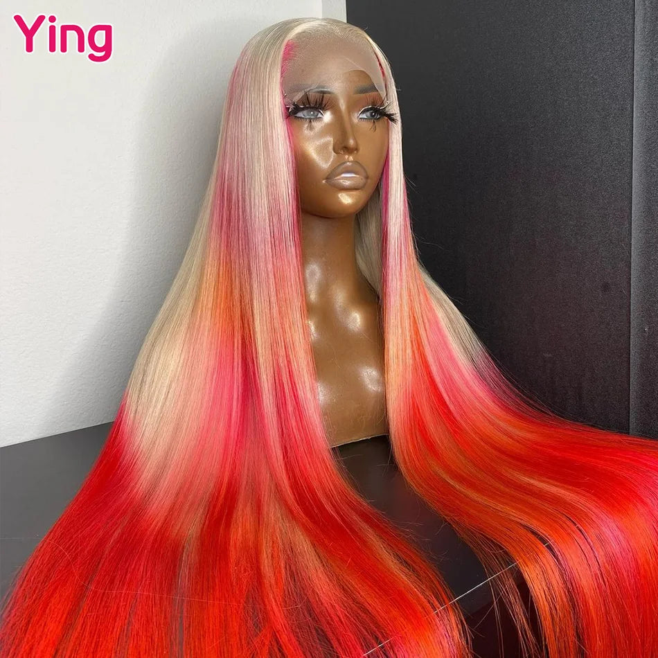 Lace Front  Omber  Bone Straight Brazilian Human Remy Hair Wig