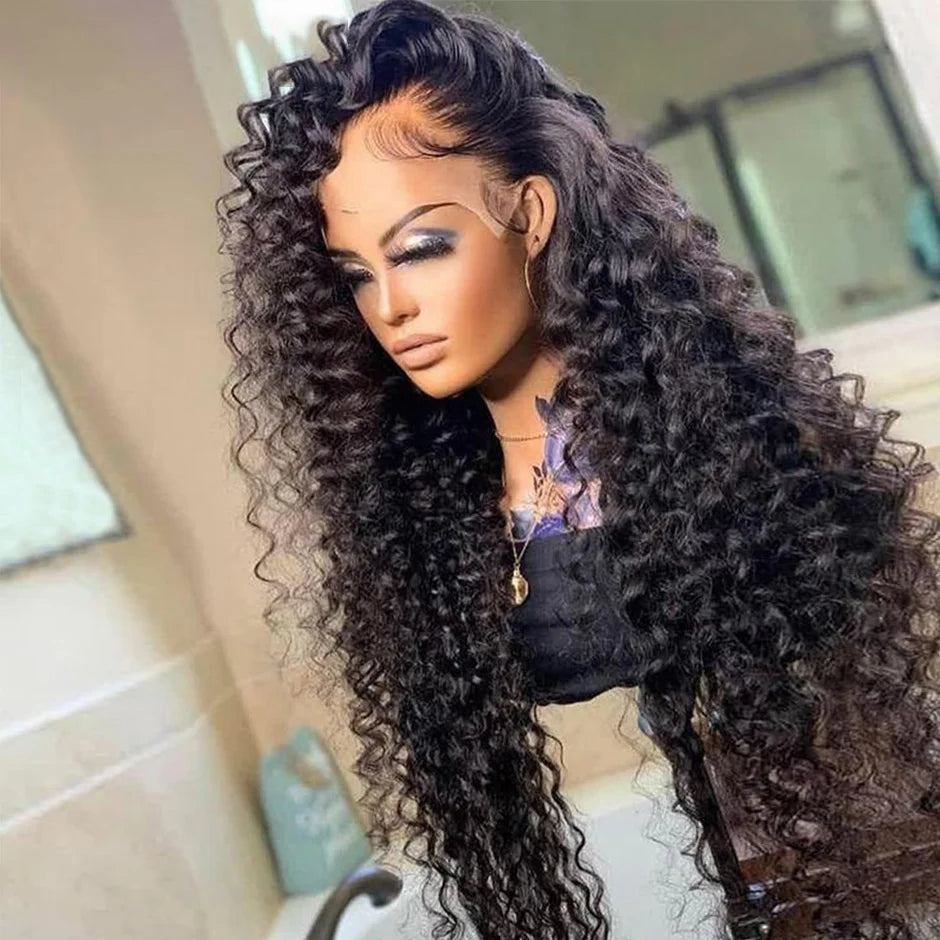 Synthetic High-Temperature Lace Front Pre-plucked Kinky Curly Baby Hair Wig