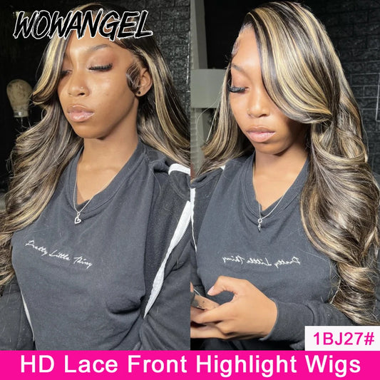 Lace Front Pre-Plucked  Highlight Body Wave  Human Hair Wigs