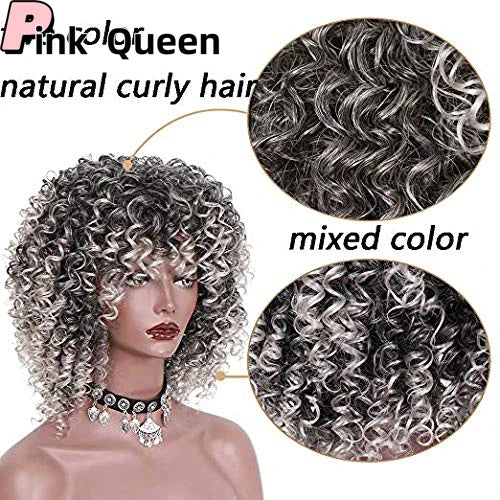 Synthetic Short Curly Gray Wig