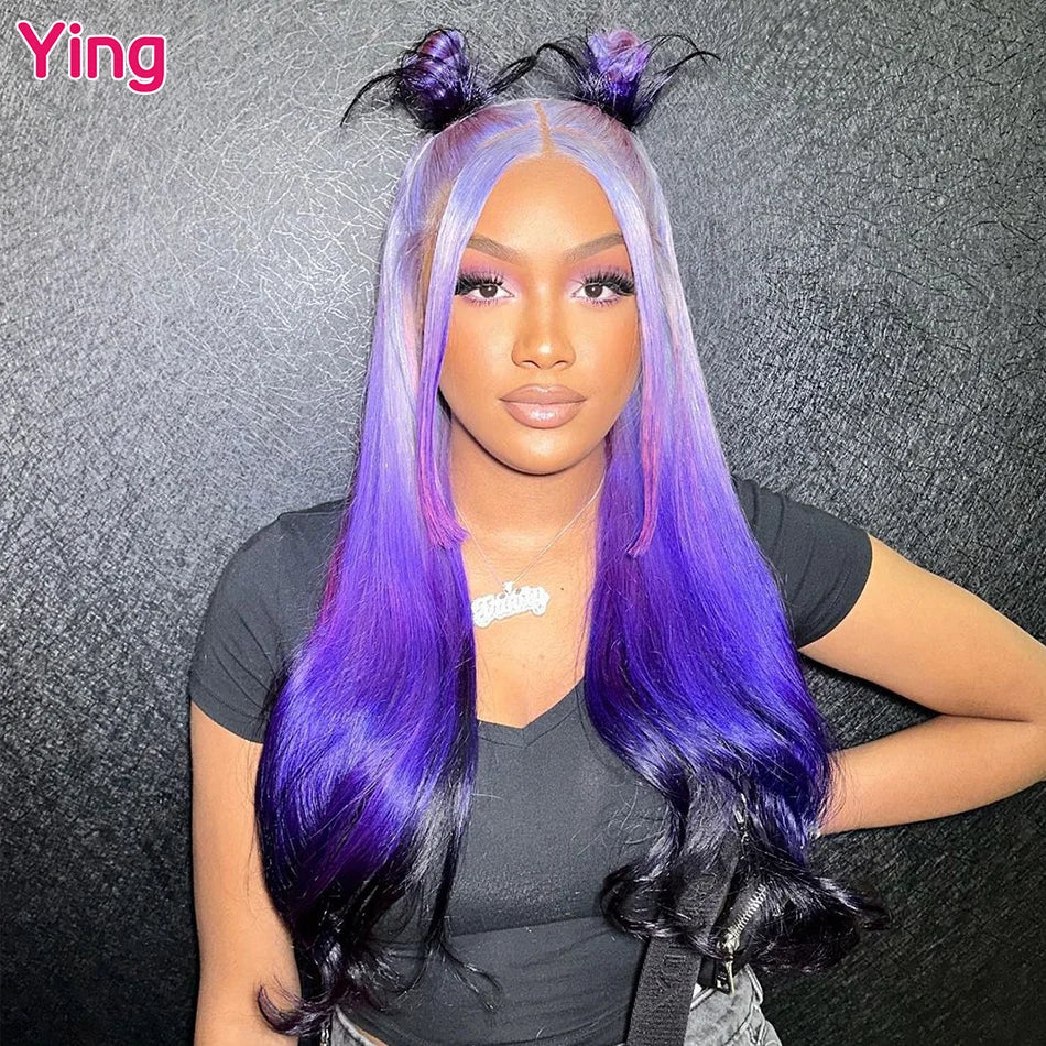 Lace Front Pre-Plucked Violet Bone Straight  Brazilian Human Remy Hair Wigs