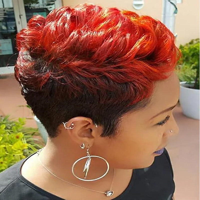 Synthetic Pixie Hair Short Curly Wig