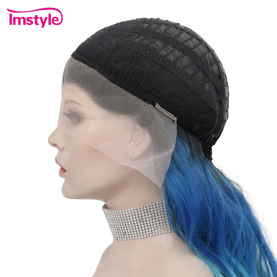 Lace Front Synthetic Ombre Blue Green Wig