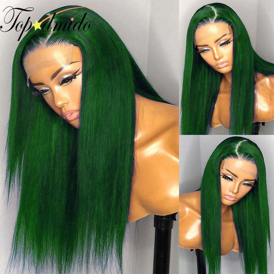 Lace Front Green Brazilian Hair Closure with Natural Hairline with Baby Hair Wig