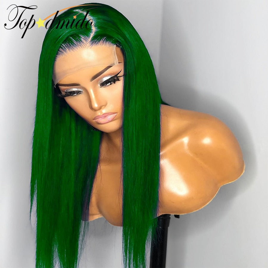 Lace Front Green Brazilian Hair Closure with Natural Hairline with Baby Hair Wig