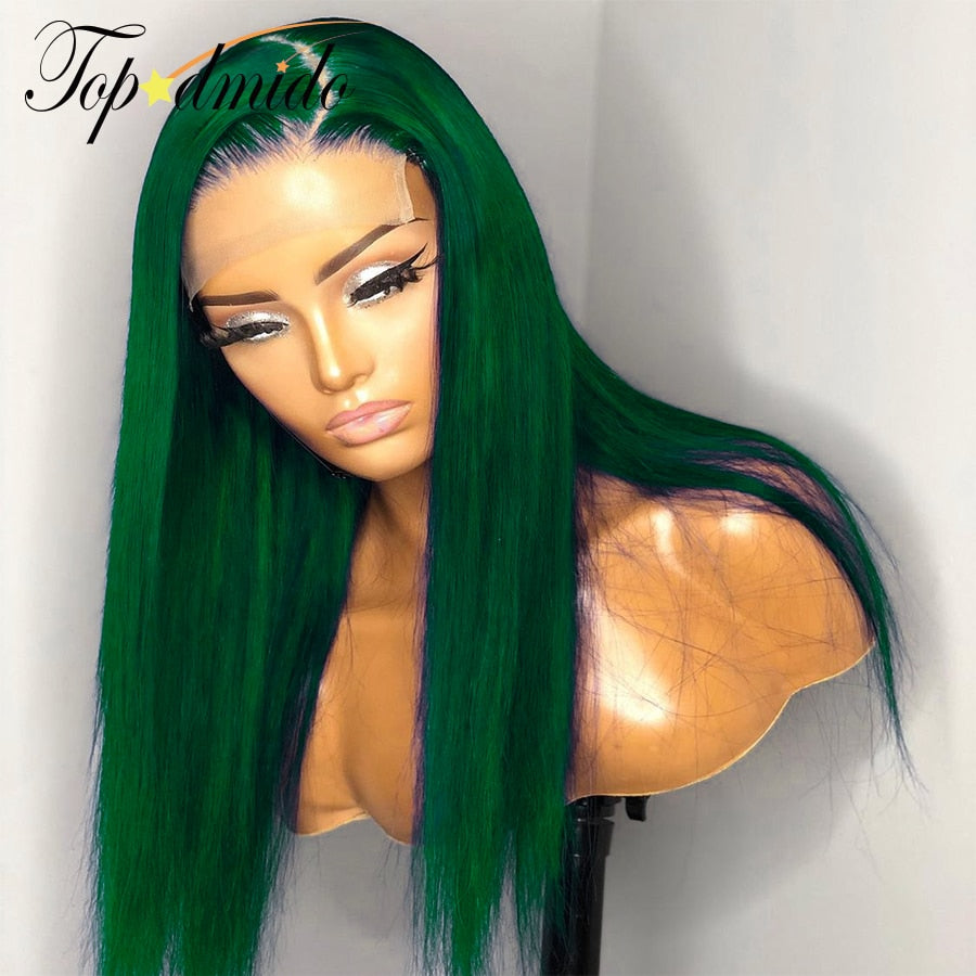 Lace Front Green Brazilian Hair Closure with Natural Hairline with Baby Hair Wig