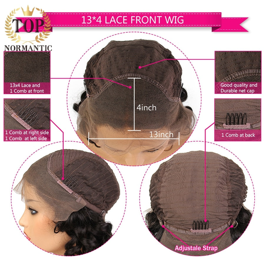 Lace Front Loose Wave Highlight Red Burgundy Remy Indian Human Hair  with Baby Hair  Wigs