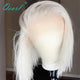 Lace Front Short Bob Straight White Blonde Human Hair Wig