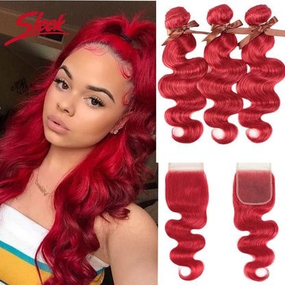 Brazilian Remy Hair Body Wave Weave Bundles With Closure  - JNETTECHANEL