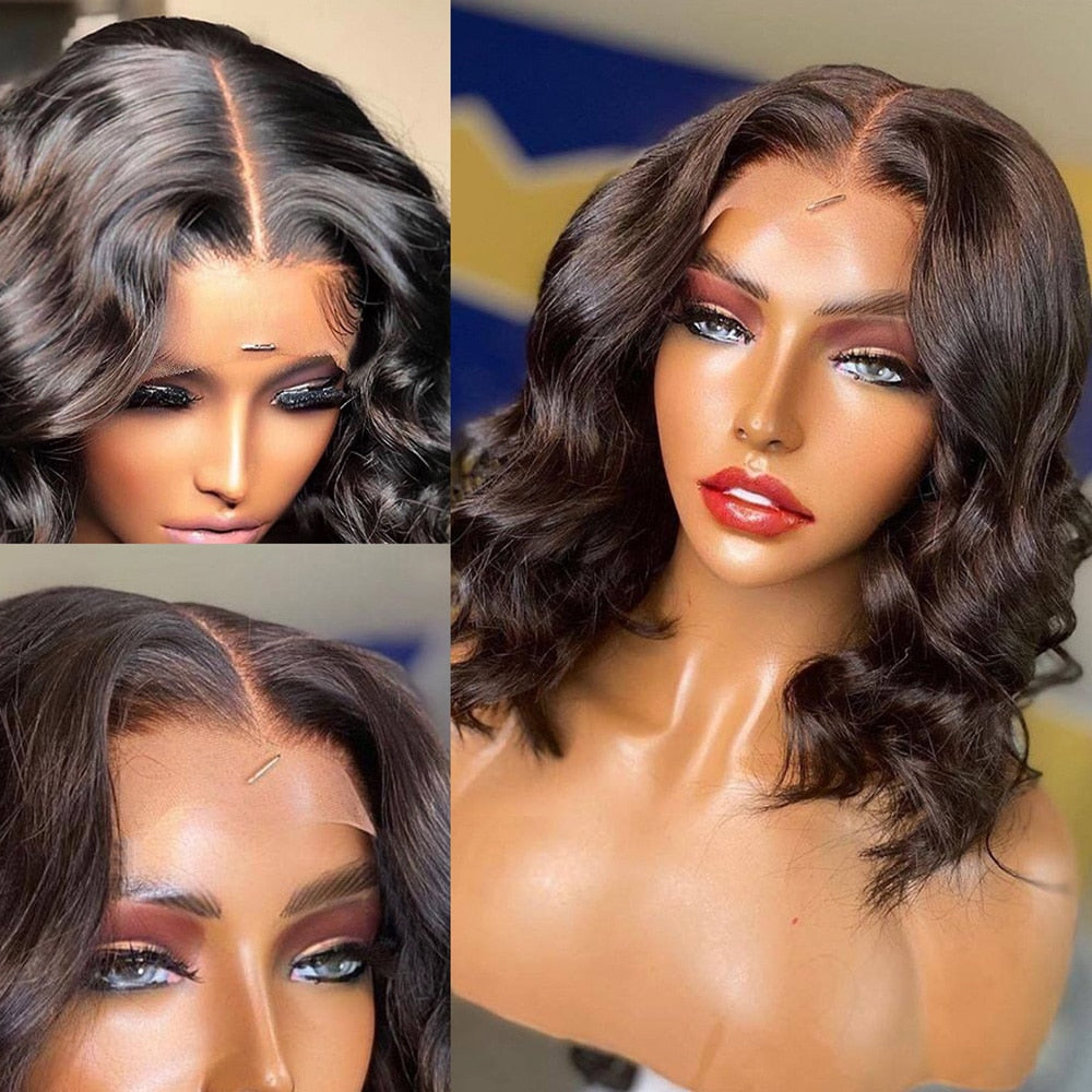 Lace Front T Part Body Wave Highlight Human Brazilian Pre-Plucked With Baby Hair Wig