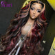 Lace Front Pre-Plucked Multi Color Body Wave Brazilian Human Hair  Wig