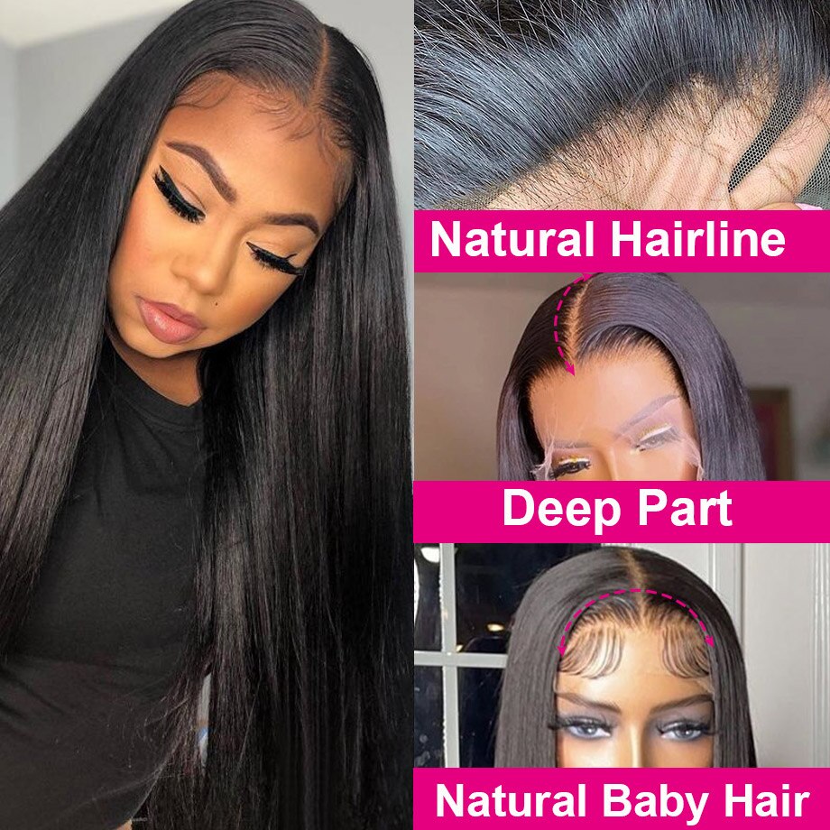 Lace Frontal  Black With Gray Highlighter Brazilian Human Hair Wig