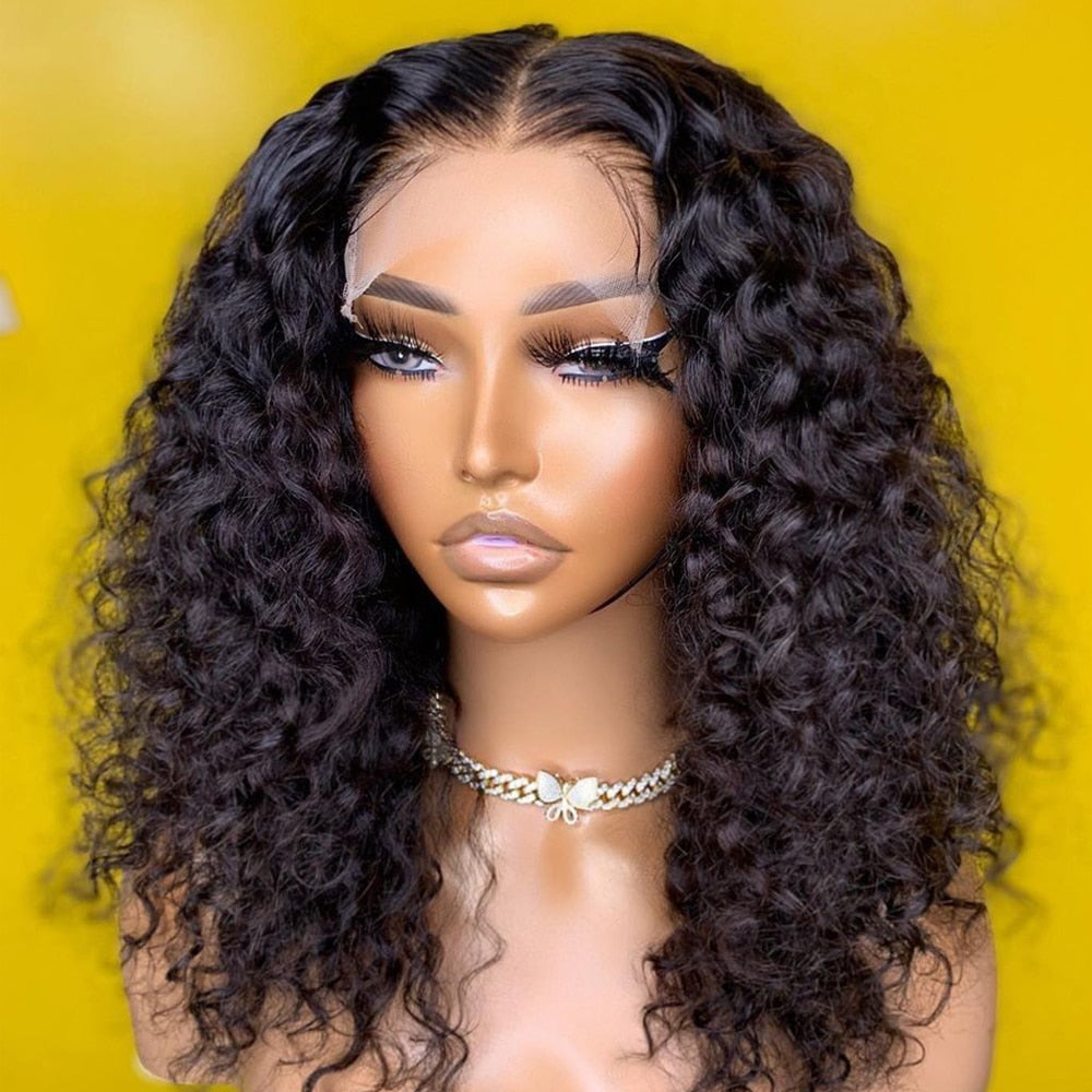 Lace Front Loose Deep Wave Human Hair Pre-Plucked Transparent Wig