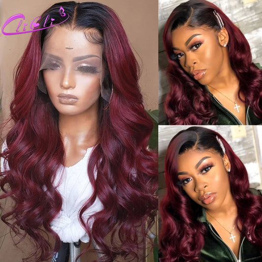 Lace Front Body Wave Ombre Brazilian Human Hair Wig