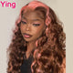 Lace Front Human Hair Natural Wave Highlight Pink Brown Wigs