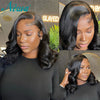 Glue less Transparent Lace Front Body Wave Human Hair Pre Plucked Wig