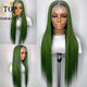 Lace Front Mint Green with Natural Hairline Human Hair Transparent Wig